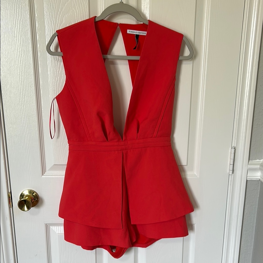 Finders Keepers Red Sleeveless Jumpsuit Revolve Exclusive